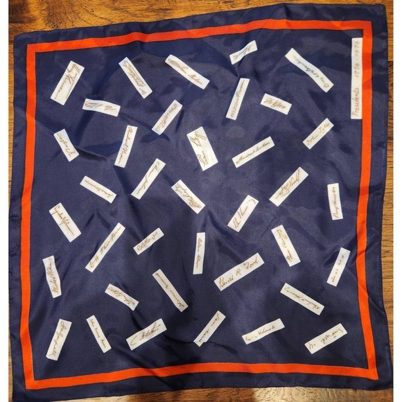 Vintage USA Presidents 1776-1976 Scarf Red White and Blue Water Repellent Italy - Picture 1 of 7